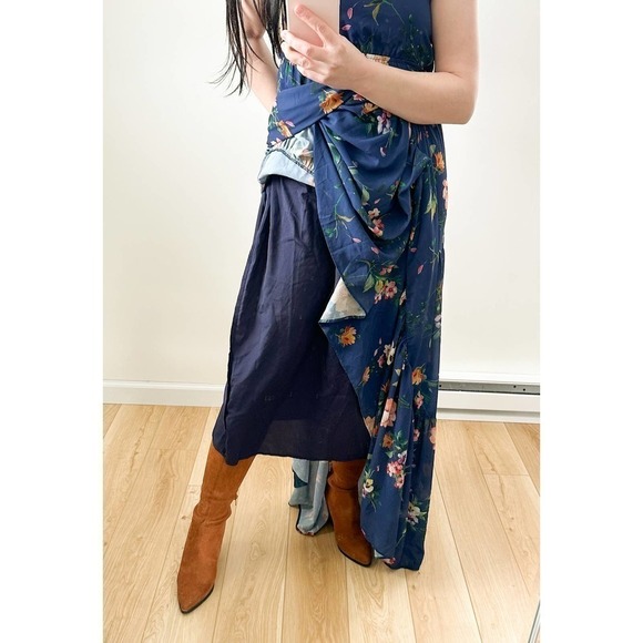 Yumi Kim Blue Darling Floral Tiered Maxi Dress sz Small - Picture 6 of 14